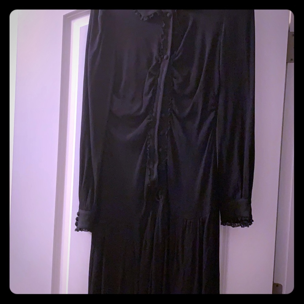 Valentino Red brand black button down dress.